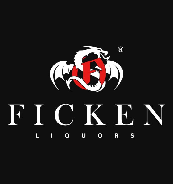 FICKEN Autoaufkleber LOGO weiß/rot