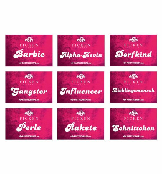 FICKEN Aufkleber Mix Pink · 9 Motive