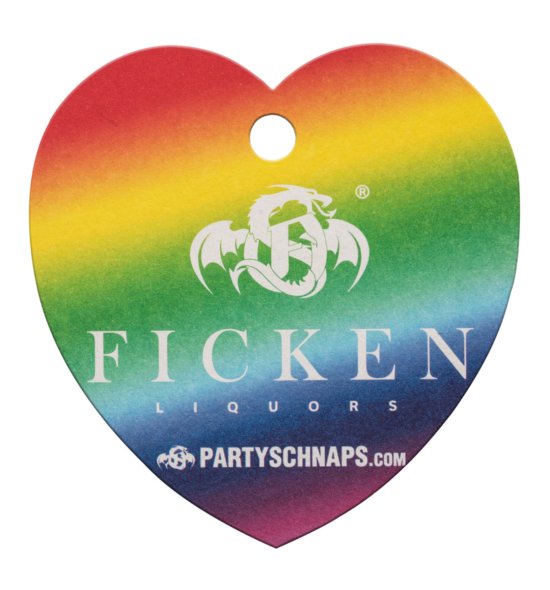 Bierdeckel-Herz Regenbogen