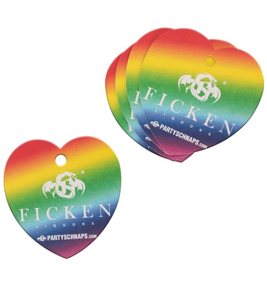 Bierdeckel Herz Regenbogen