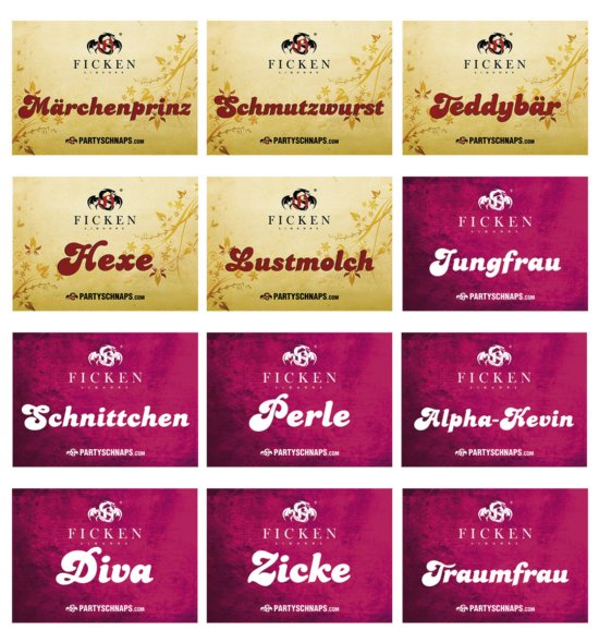 Ficken Lik/ör 20 verschiedene Aufkleber mit Spr/üchen