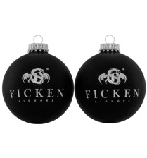 FICKEN Christbaumkugel 2er Set schwarz