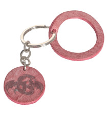 FICKEN Lederring-Anhänger pink
