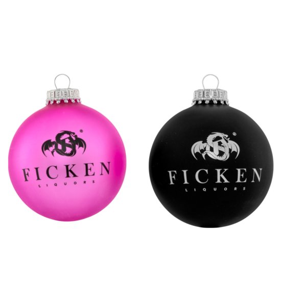 Christbaumkugeln pink und schwarz