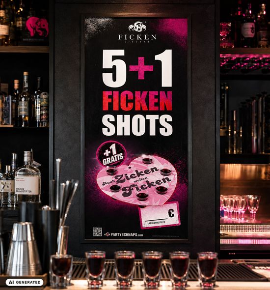 FICKEN Poster 5+1 Aktion an der Bar