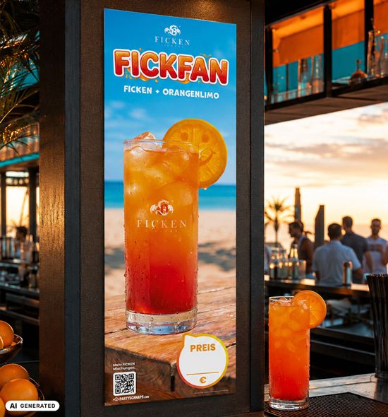 FICKEN Poster FICKFAN auf der Party