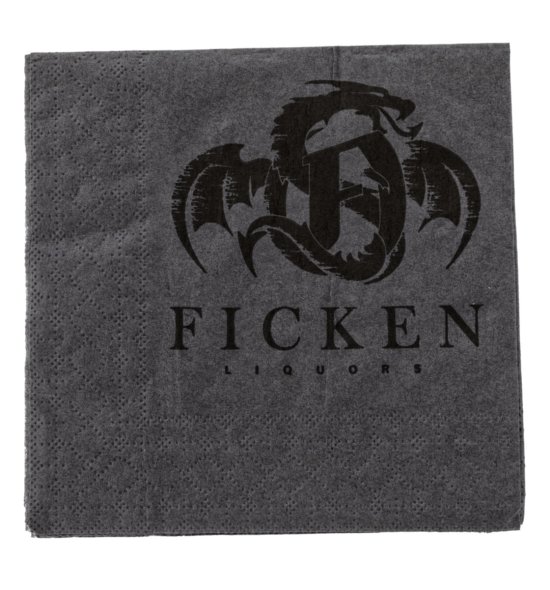 FICKEN Serviette in schwarz