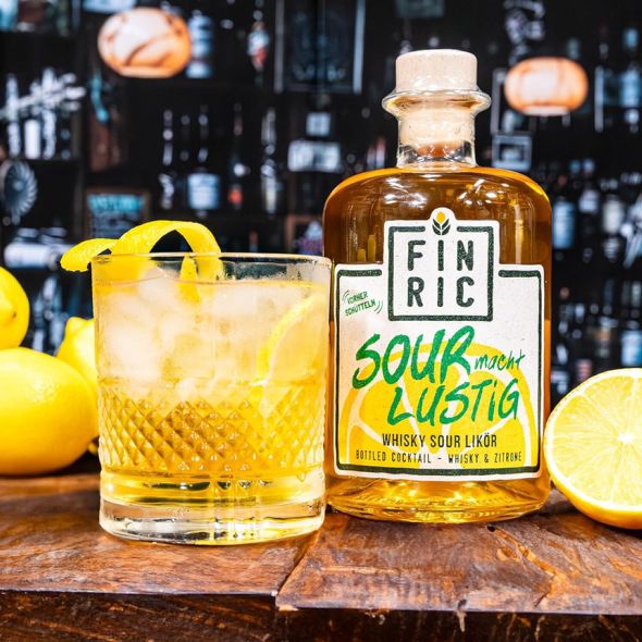 FINRIC Sour macht Lustig - Whisky Sour Likör 0,5l Fertig gemixter Cocktail