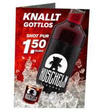 KUSCHELN Thekenaufsteller Preise 1,50