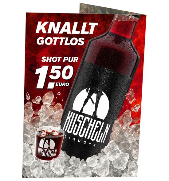 KUSCHELN Thekenaufsteller 1,50 Euro Rückseite