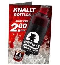 KUSCHELN Thekenaufsteller Preise 2,00