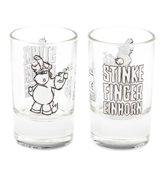 Stinkefingereinhorn 2er Schnapsglas Set - Gläser