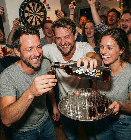 Stinkefingereinhorn 180 beim Darts