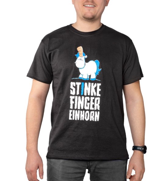 Stinkefingereinhorn Shirt Crowdfunding Vorderseite