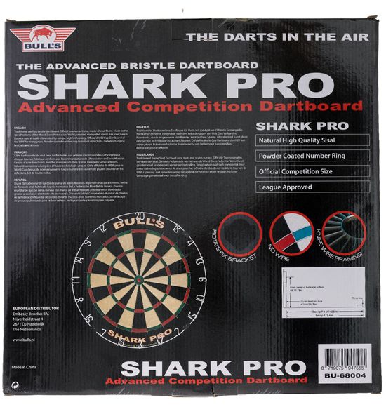 Bulls Shark Pro Dartscheibe Verpackung hinten