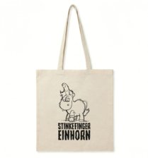 Stinkefingereinhorn Stofftasche · Natur