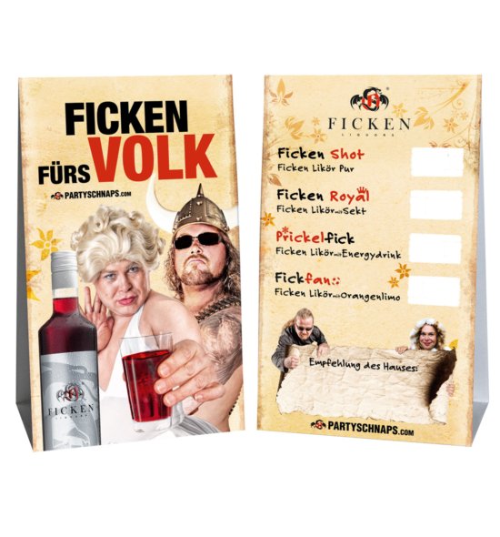 Thekenaufsteller FICKEN fürs Volk