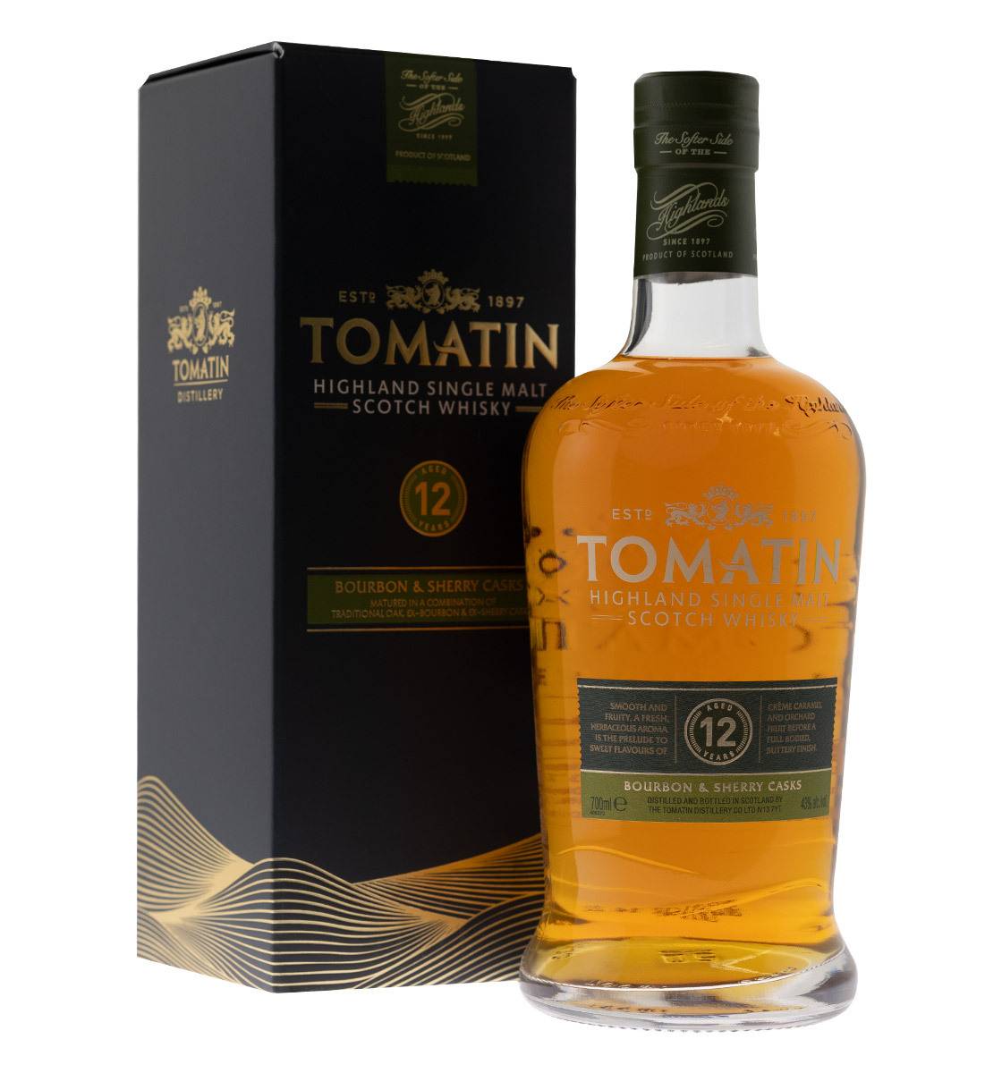 Tomatin 12 Years Old in GP · Highland Single Malt Scotch Whisky · 0,7l · 43%  vol. · Party Kneipe Bar