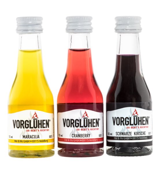 VORGLÜHEN Fruchtlikör 0,02l 3er Kleinflaschen